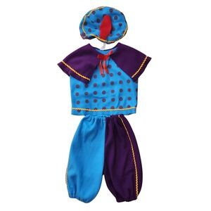 HEMA Kids Clown Costume Set Blue Purple Polka Dot Circus 3 Piece Set Size 2-3